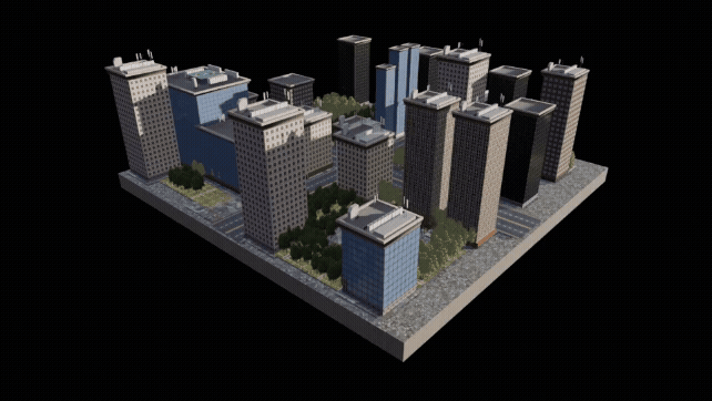 Modern 4-block scene